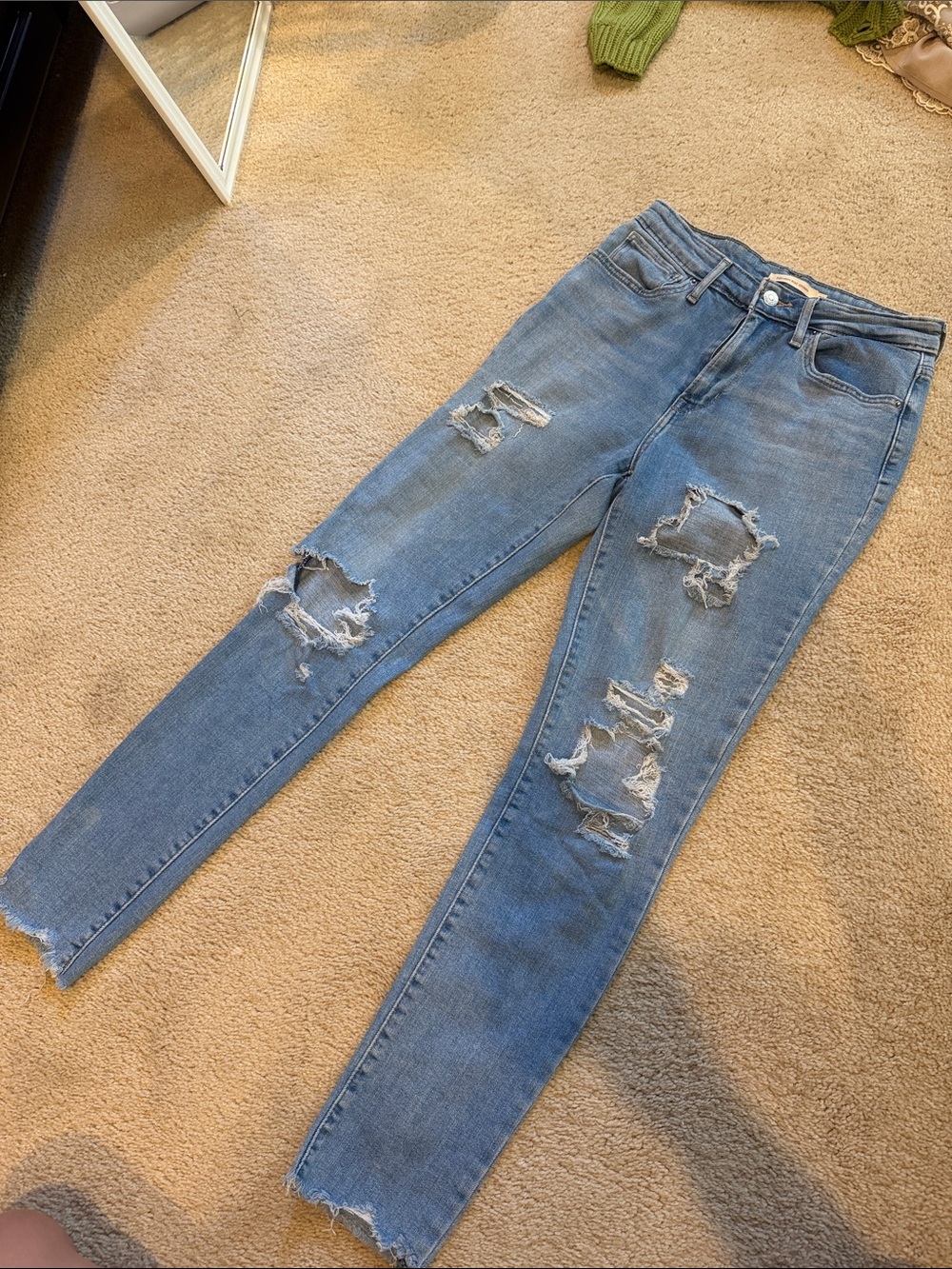 Levi's Light Blue Distressed Skinny Jeans